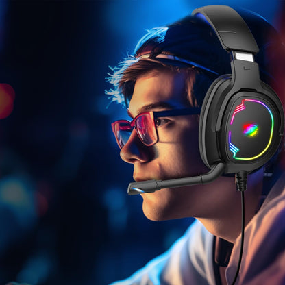 Gaming Headset for PC/PS4/PS5/Xbox One/Switch with Noise Canceling Flexible Mic, 3.5mm Jack, RGB Light (Blue) vanoss controllers